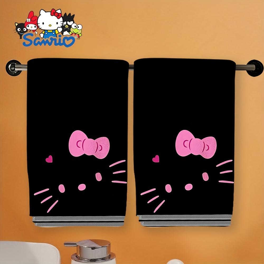 Home Textiles Towel Set - Hello Kitty Black Flannel Towel 2D