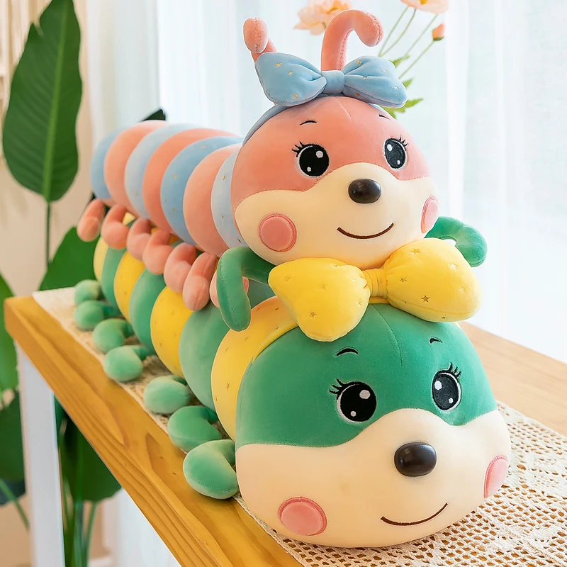 Bolster Pillow Long - 120cm Cute Bow Caterpillar Throw Pillow