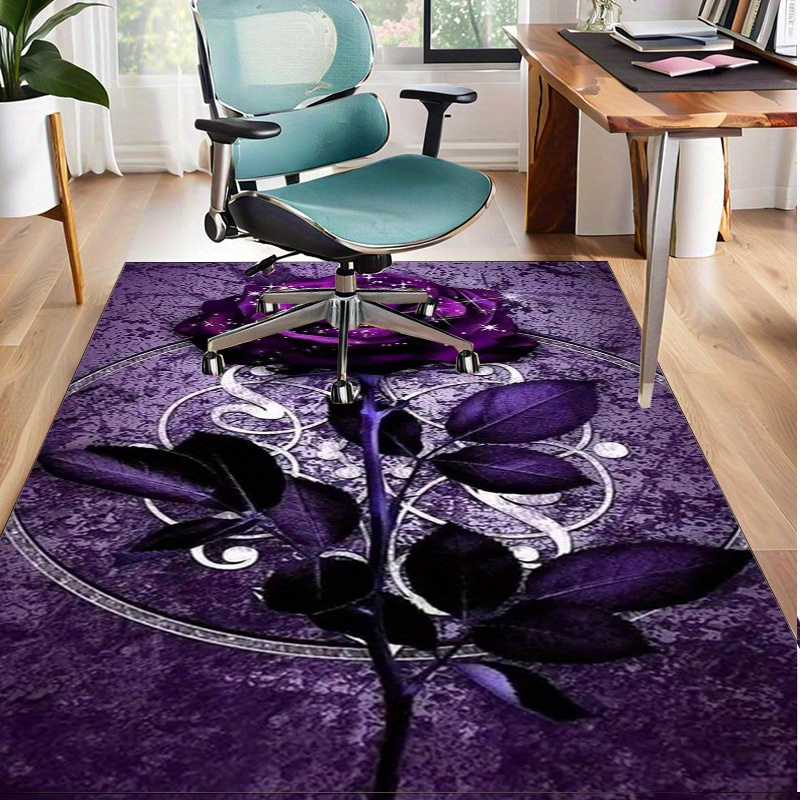 Home Textiles Luxury - Purple Leaf Rug for Elegant Office