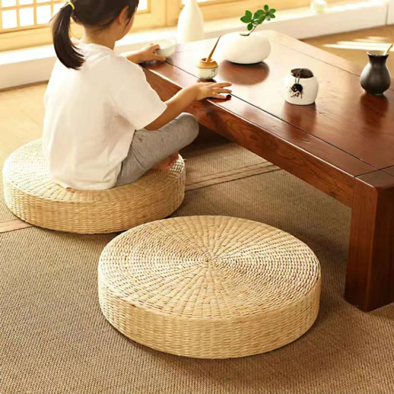Floor Cushion Pouf - Hot 40cm*40cm Handmade Woven Natural Straw