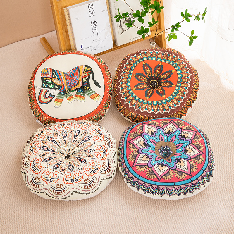 Floor Cushion Pouf - Bohemia Cotton Linen Chair Cushion Geometric