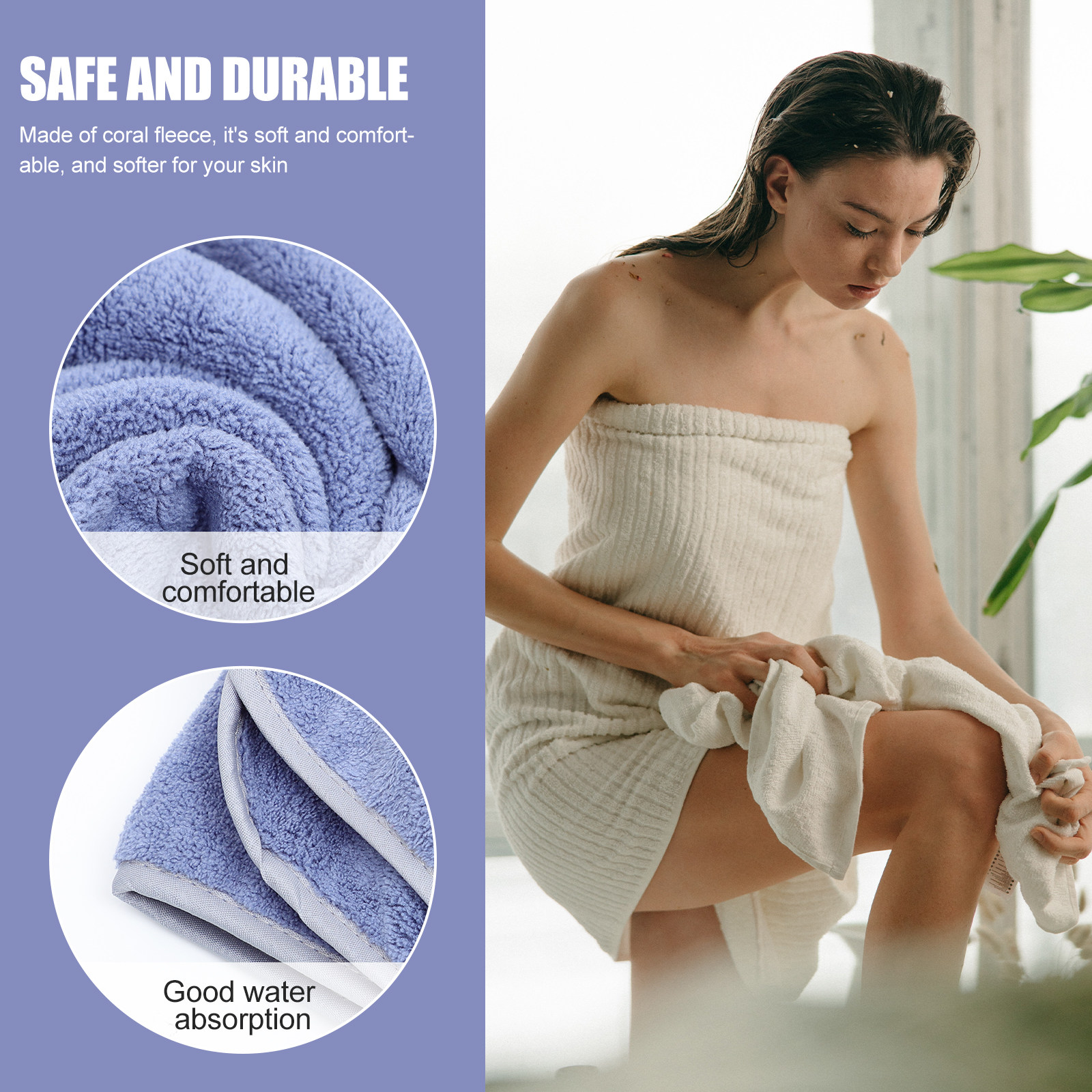 Extra Large Coral Fleece Bath  – Home Textiles Towel Set recenzja i cena
