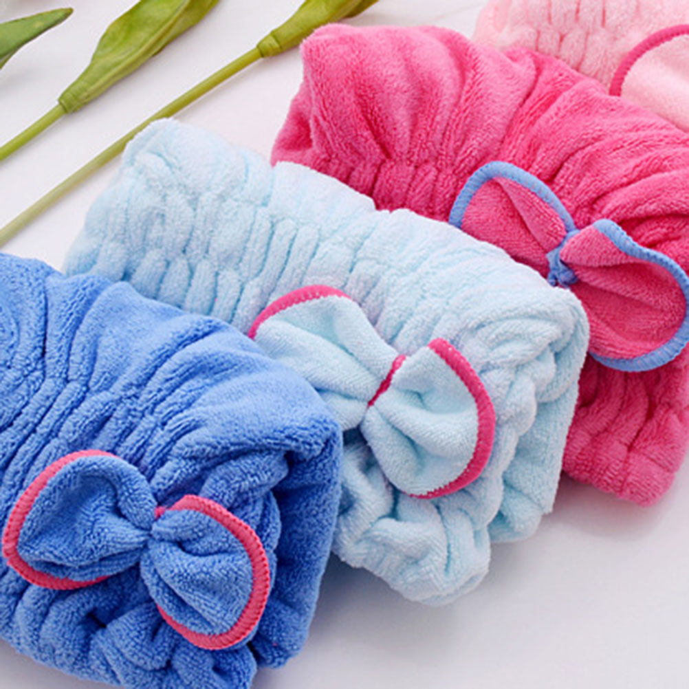 Bowknot Hair Drying Cap Coral  – Home Textiles Towel Set recenzja i cena