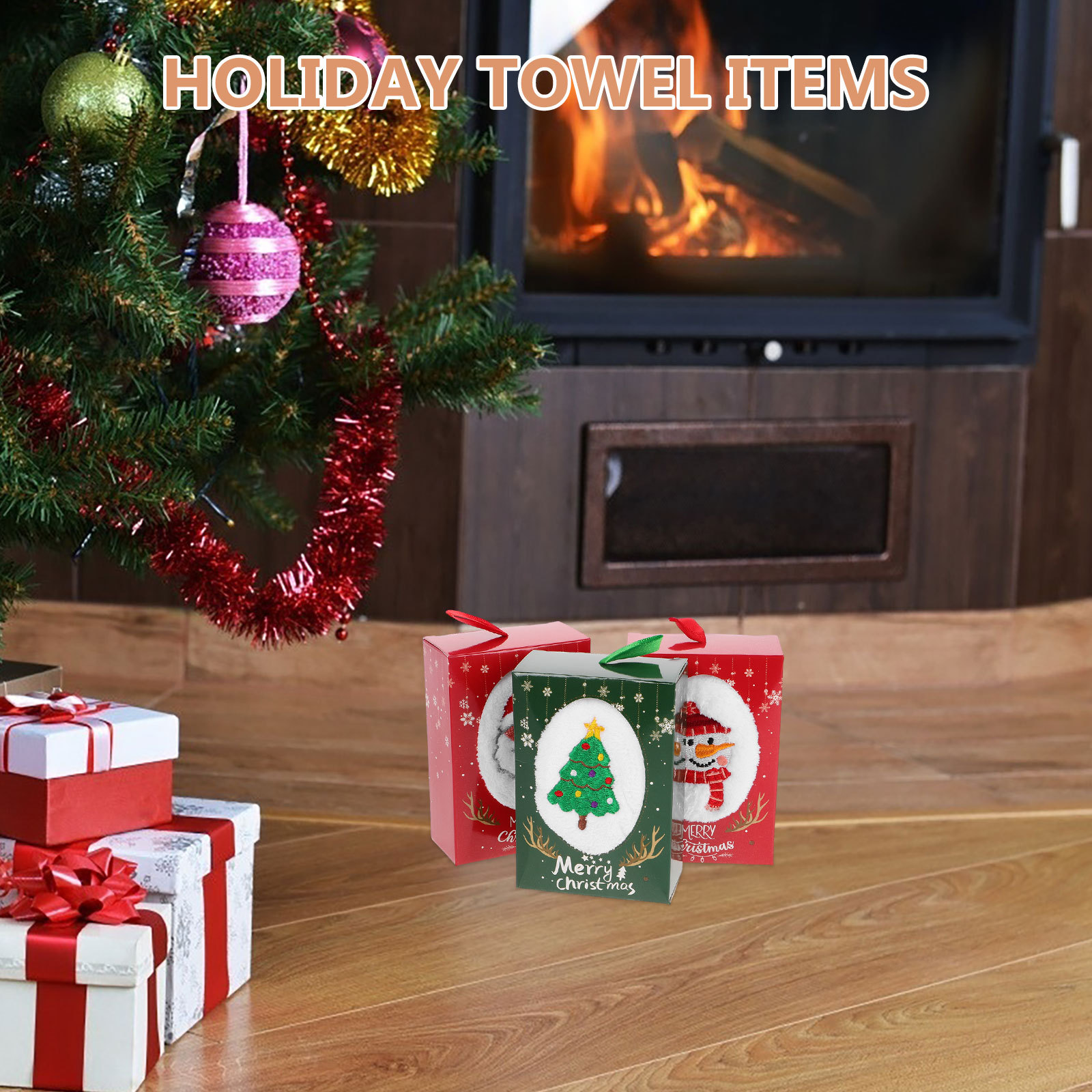 3Pcs Christmas Hand Towel Set  – Home Textiles Towel Set recenzja i cena