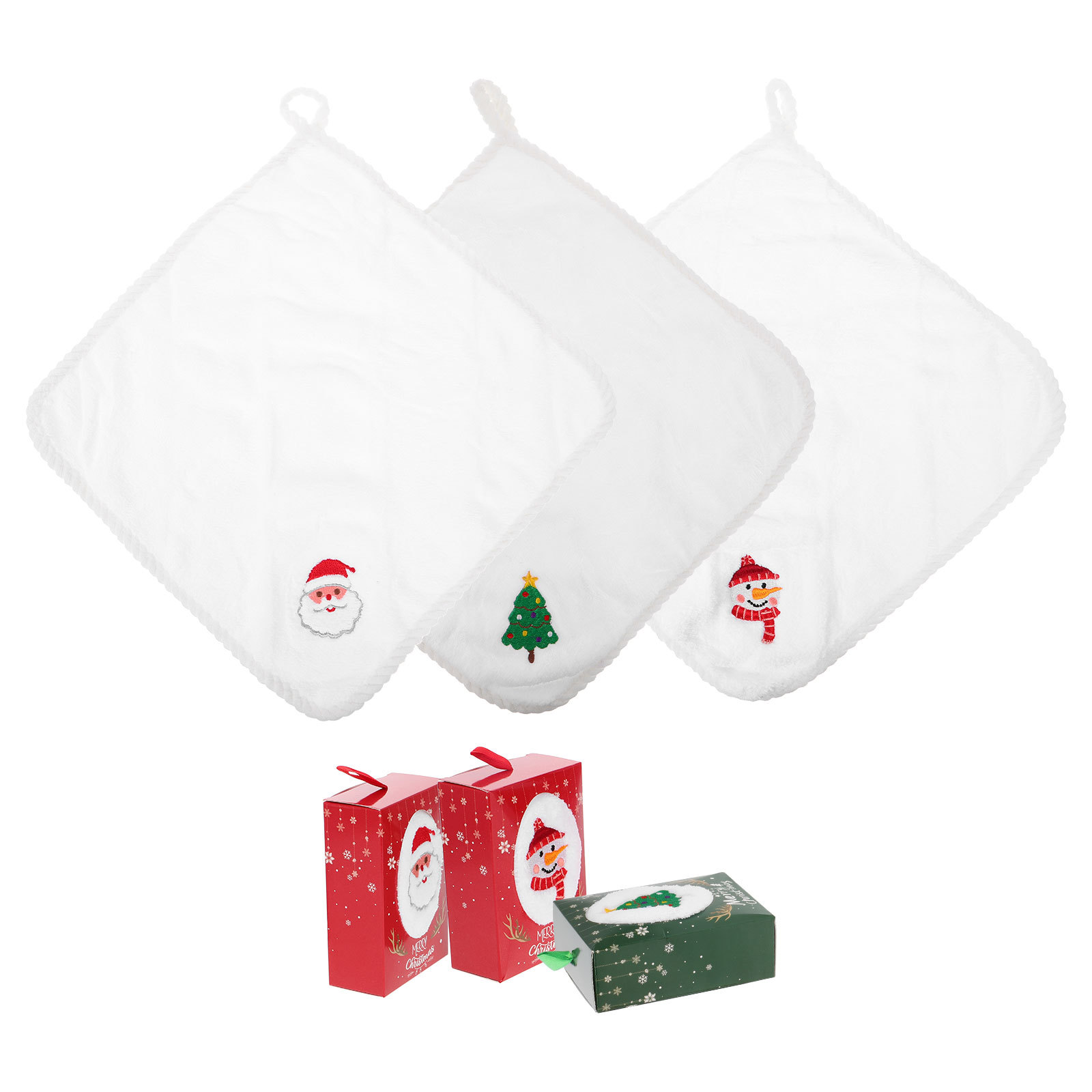 3Pcs Christmas Hand Towel Set  – Home Textiles Towel Set recenzja i cena