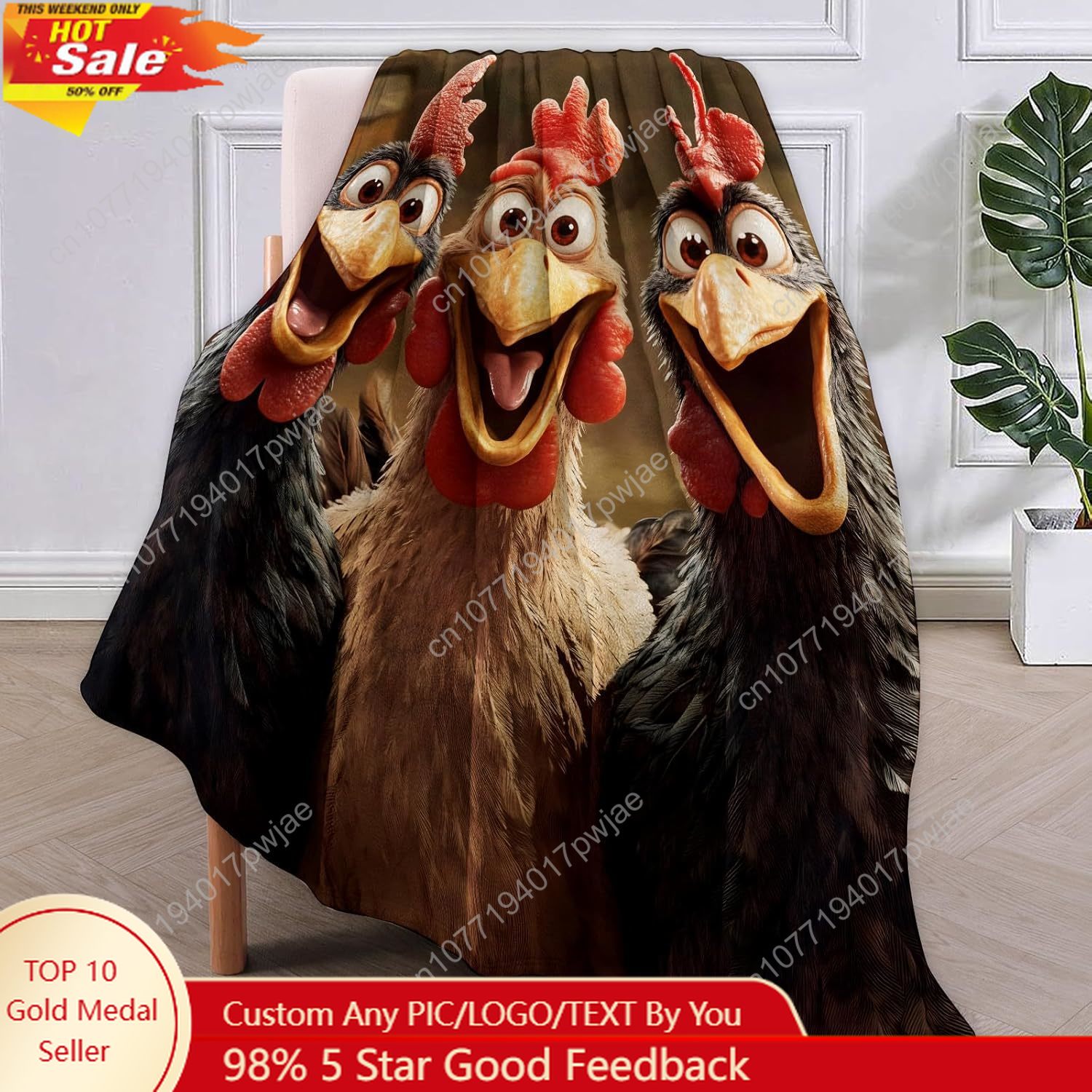Chickens Blanket Gifts for Wom – Home Textiles & Furnishings recenzja i cena