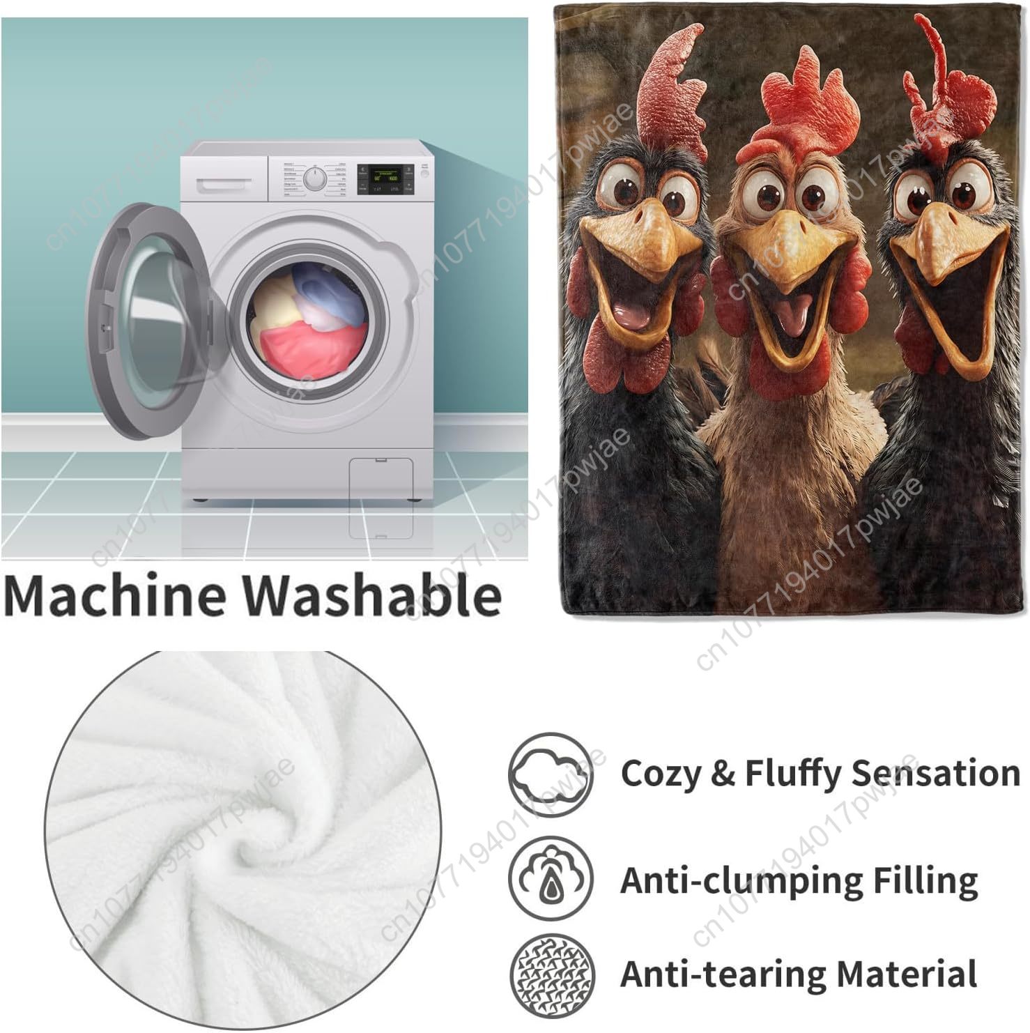 Chickens Blanket Gifts for Wom – Home Textiles & Furnishings recenzja i cena