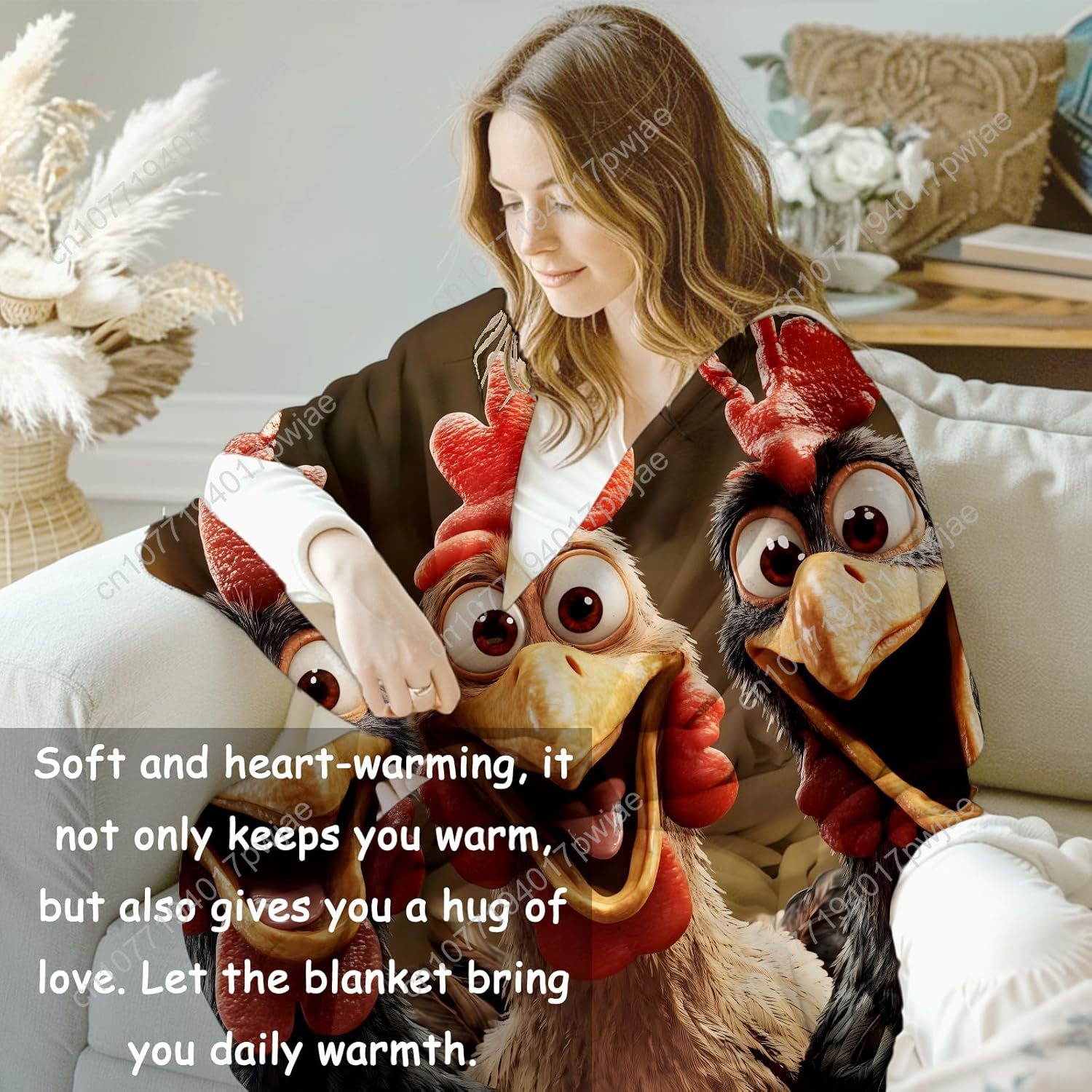 Chickens Blanket Gifts for Wom – Home Textiles & Furnishings recenzja i cena