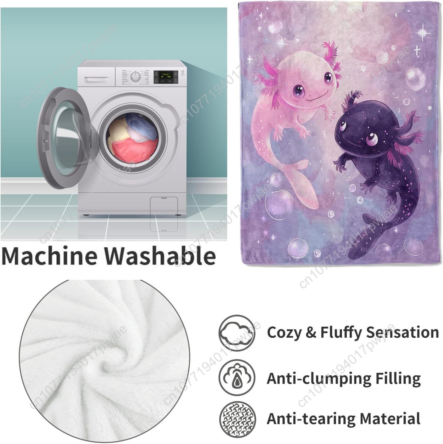 Axolotl Blanket Cute Axolotls  – Home Textiles & Furnishings recenzja i cena