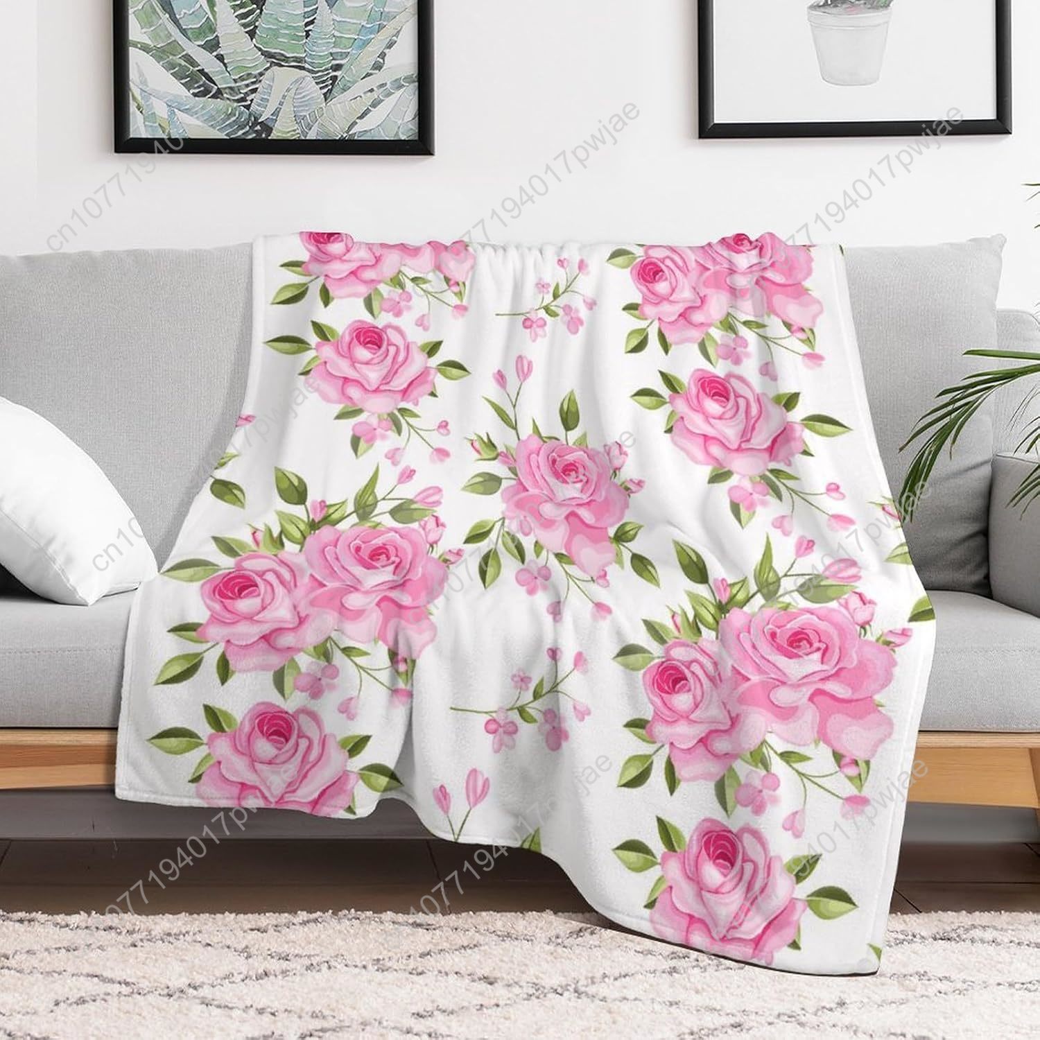 Pink Flower Throw Blanket Flor – Home Textiles & Furnishings recenzja i cena