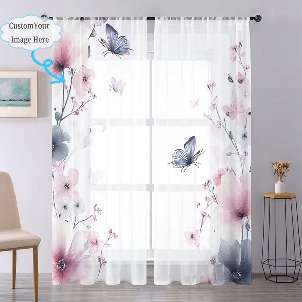 Custom 2D Flat 2pcs Sheer Curt – Home Textiles Images recenzja i cena