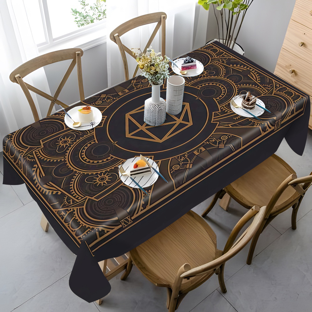 Steampunk Black Golden Gear Pa – Home Textiles & Furnishings recenzja i cena