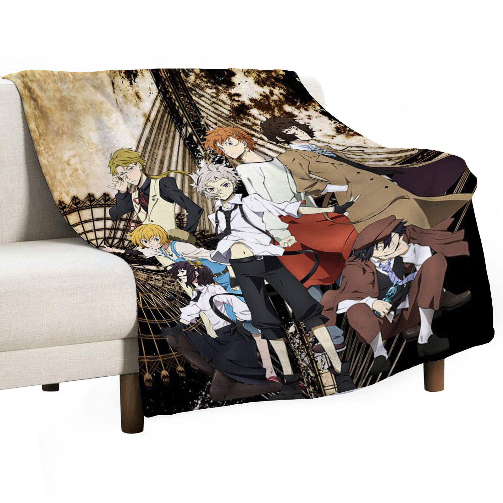 Bungo Stray Dogs Sofa Throw Bl – Home Textiles Luxury recenzja i cena