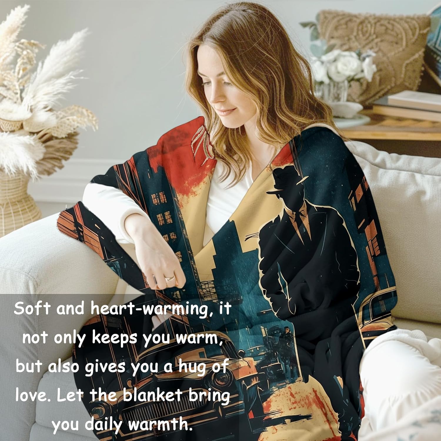 Noir Detective Blanket Gifts f – Home Textiles & Furnishings recenzja i cena