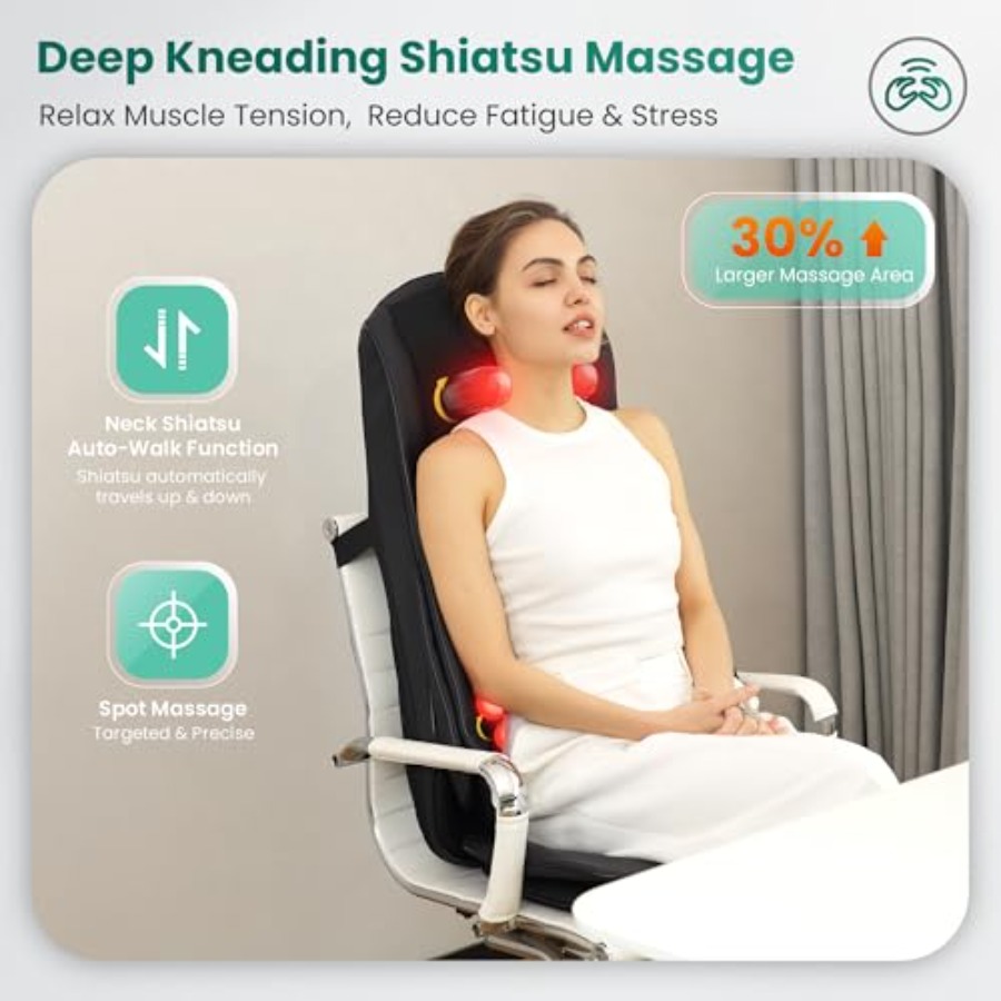 Shiatsu Neck Back Massager wit – Heated Pad Electric recenzja i cena