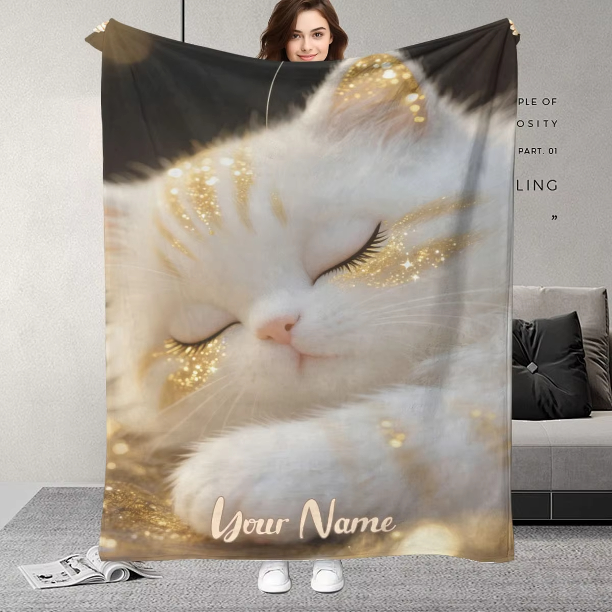 Custom Name Dreamy Cat Pattern – Home Textiles Images recenzja i cena