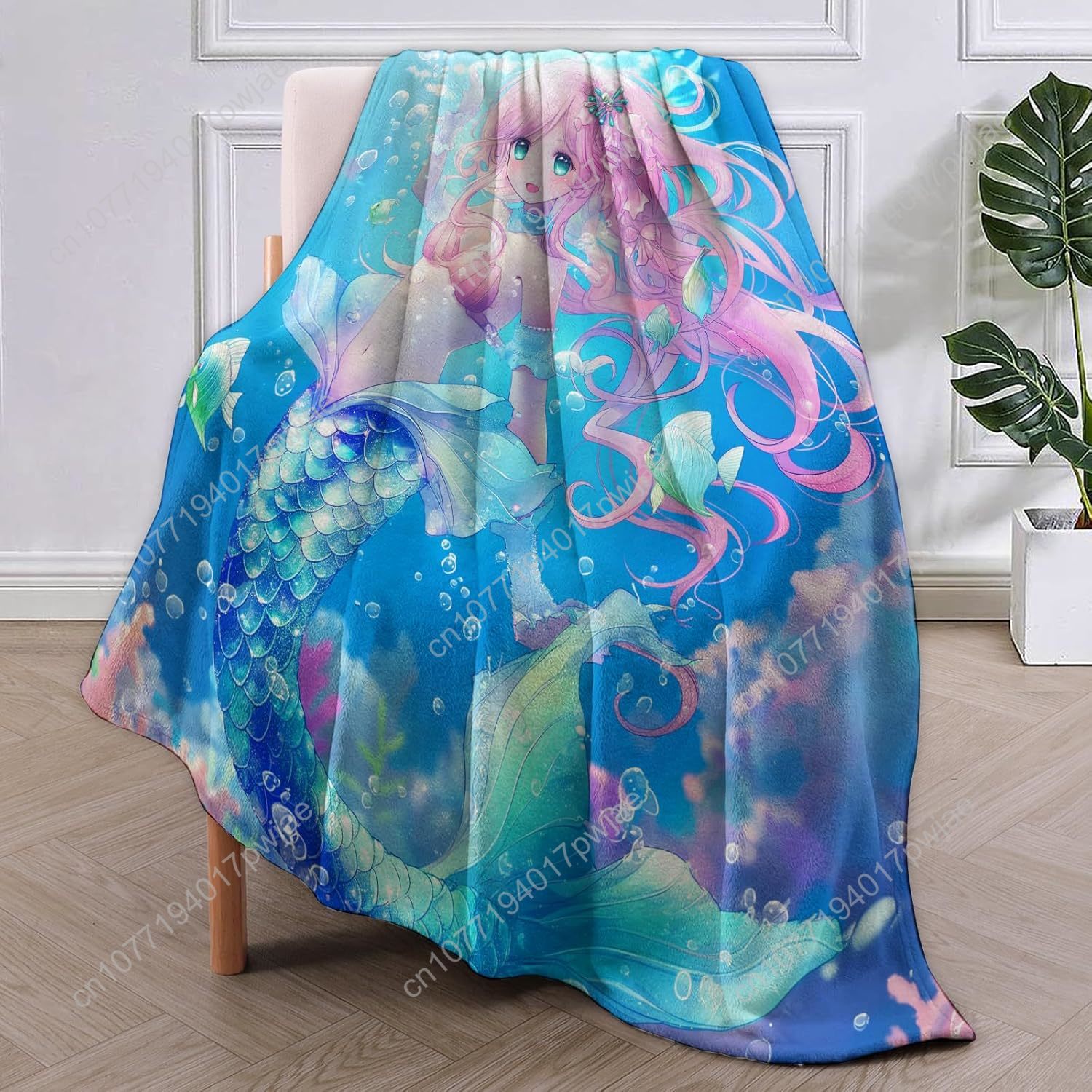 Cute Mermaid Blanket Cartoon F – Home Textiles & Furnishings recenzja i cena