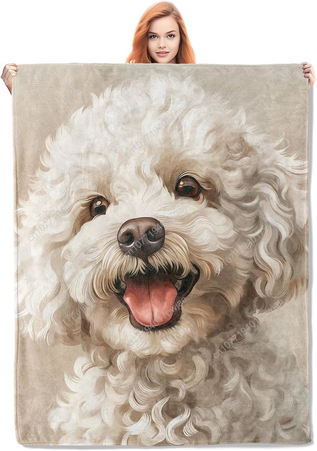 Joyful Poodle Portrait Blanket – Home Textiles & Furnishings recenzja i cena