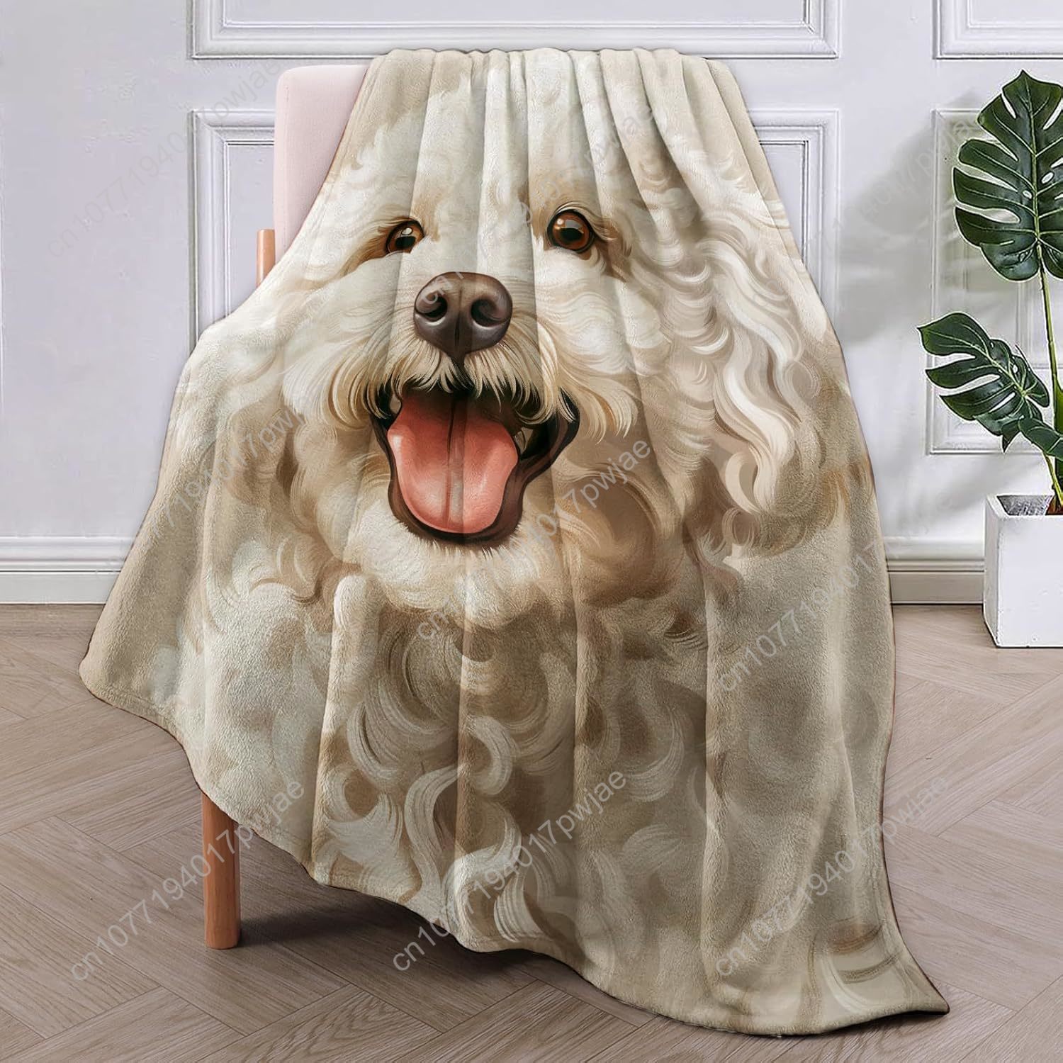 Joyful Poodle Portrait Blanket – Home Textiles & Furnishings recenzja i cena