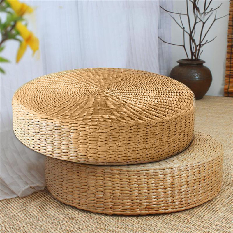 40x6cm Natural Straw Round Fut – Floor Cushion Pouf recenzja i cena