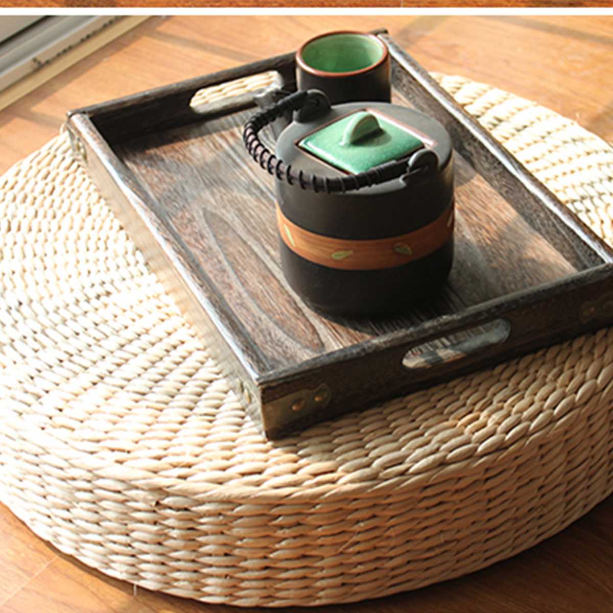 40x6cm Natural Straw Round Fut – Floor Cushion Pouf recenzja i cena